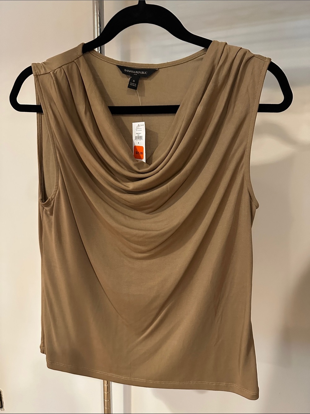 Banana Republic Factory Taupe Cowl Neck Sleeveless Camisole